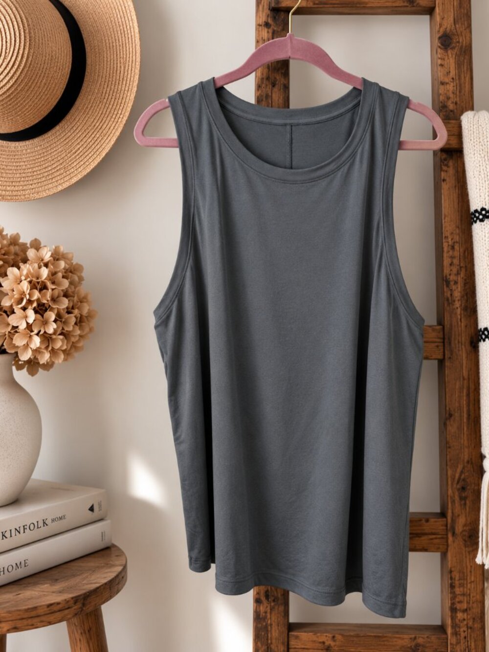 CRZ YOGA Grey Green Workout Muscle Tank Top XL NWT